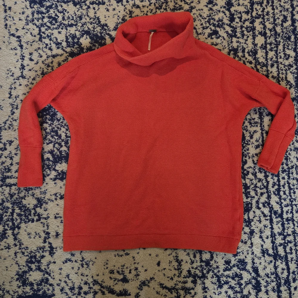 Free People Vibrant Orange Turtleneck Sweater - Picture 2 of 8